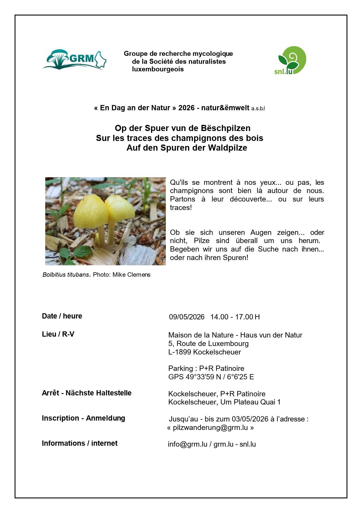 En Dag an der Natur - Kockelscheuer 09.05.2026